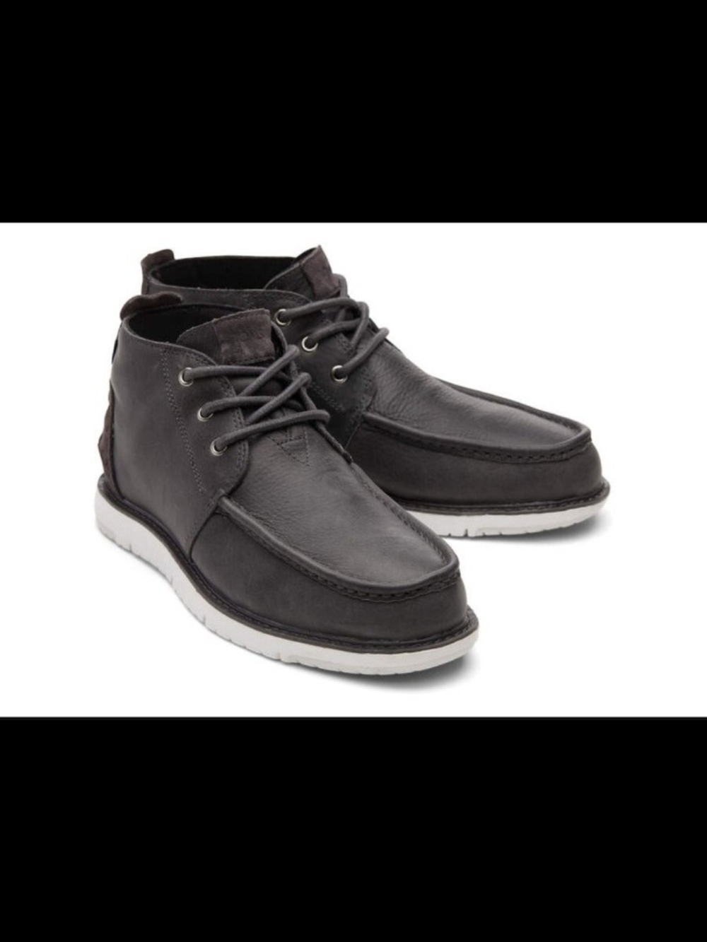 TOMS Mens Navi Moc Chukka Leather Waterproof Boot - Smoke Grey Sz 8